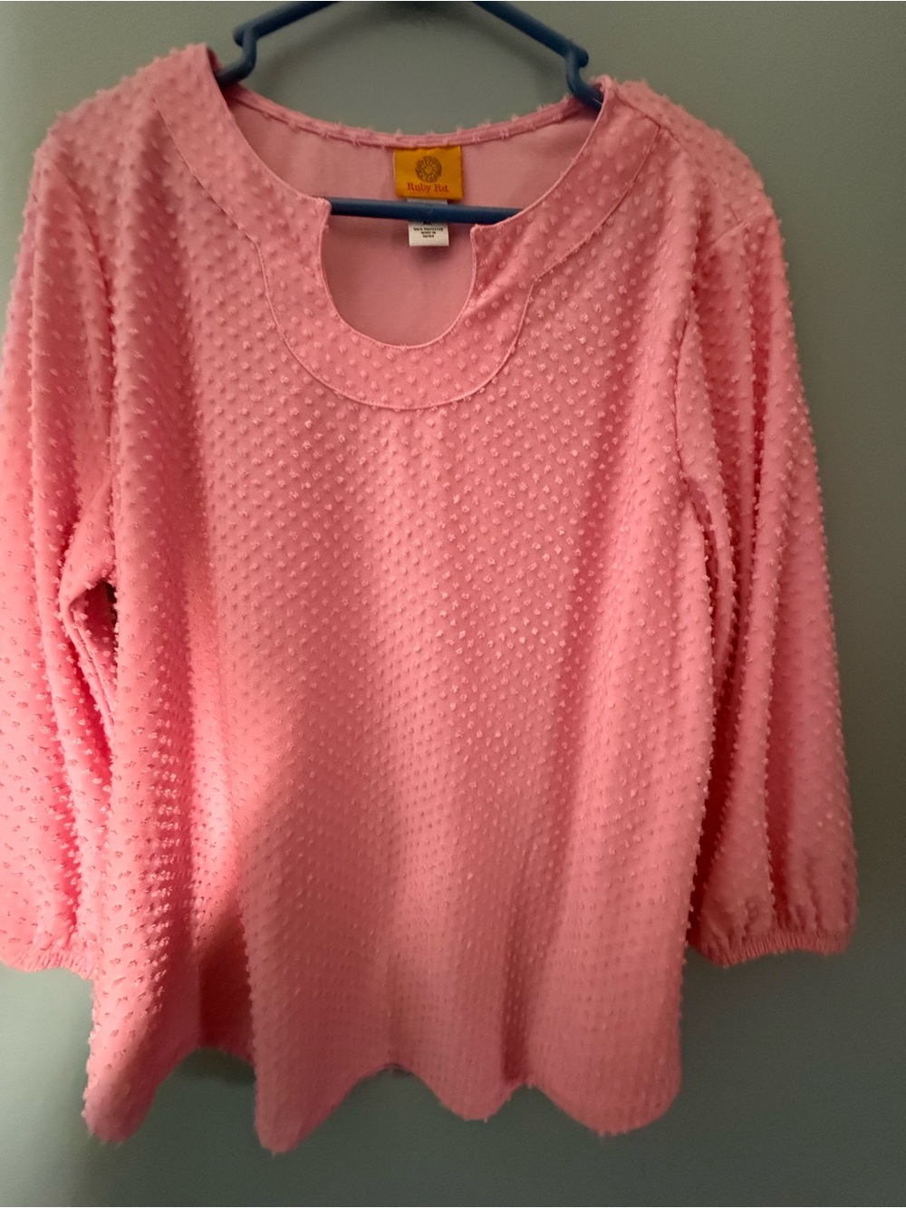 Ruby Rd. Soft Pink Dotted Scoop-Neck Pullover - Picture 3 of 3